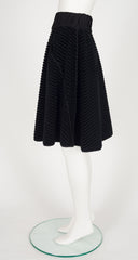 2000 F/W Black Ribbed Cotton Velvet Circle Skirt