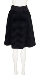 2000 F/W Black Ribbed Cotton Velvet Circle Skirt