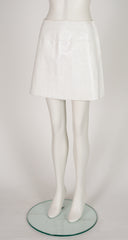 2001-02 F/W White Tooled Leather Mini Skirt
