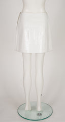 2001-02 F/W White Tooled Leather Mini Skirt