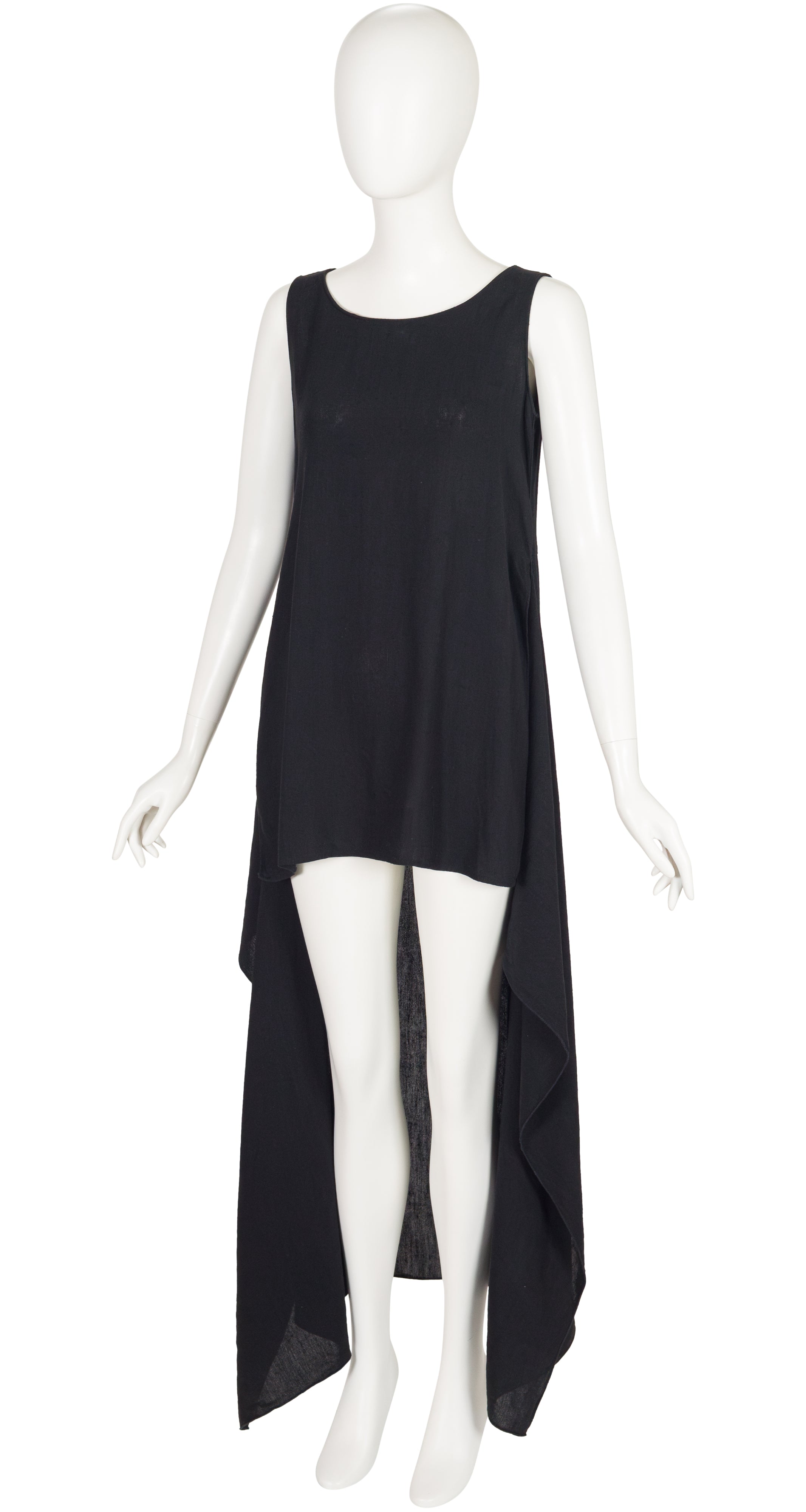 1994 S/S Black Linen Tie Wrap Dress