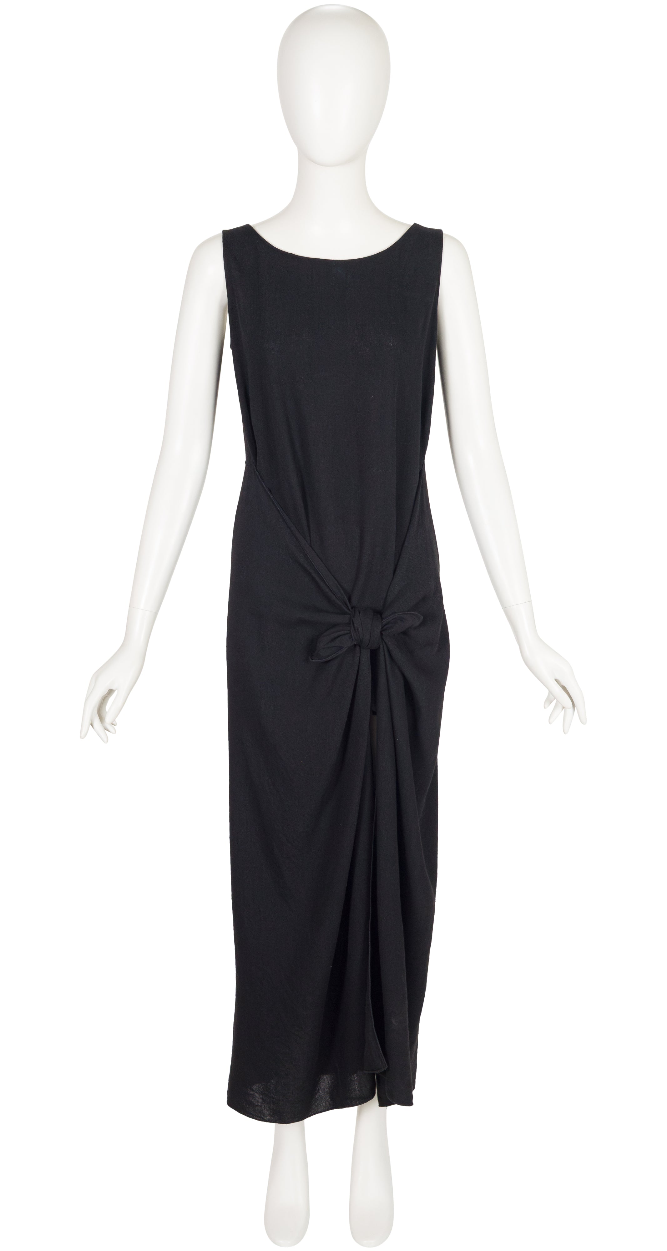 Jean-Paul Gaultier 1994 S/S Black Linen Tie Wrap Dress – Featherstone  Vintage