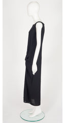 1994 S/S Black Linen Tie Wrap Dress