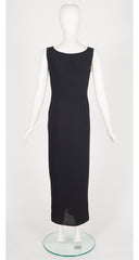 1994 S/S Black Linen Tie Wrap Dress