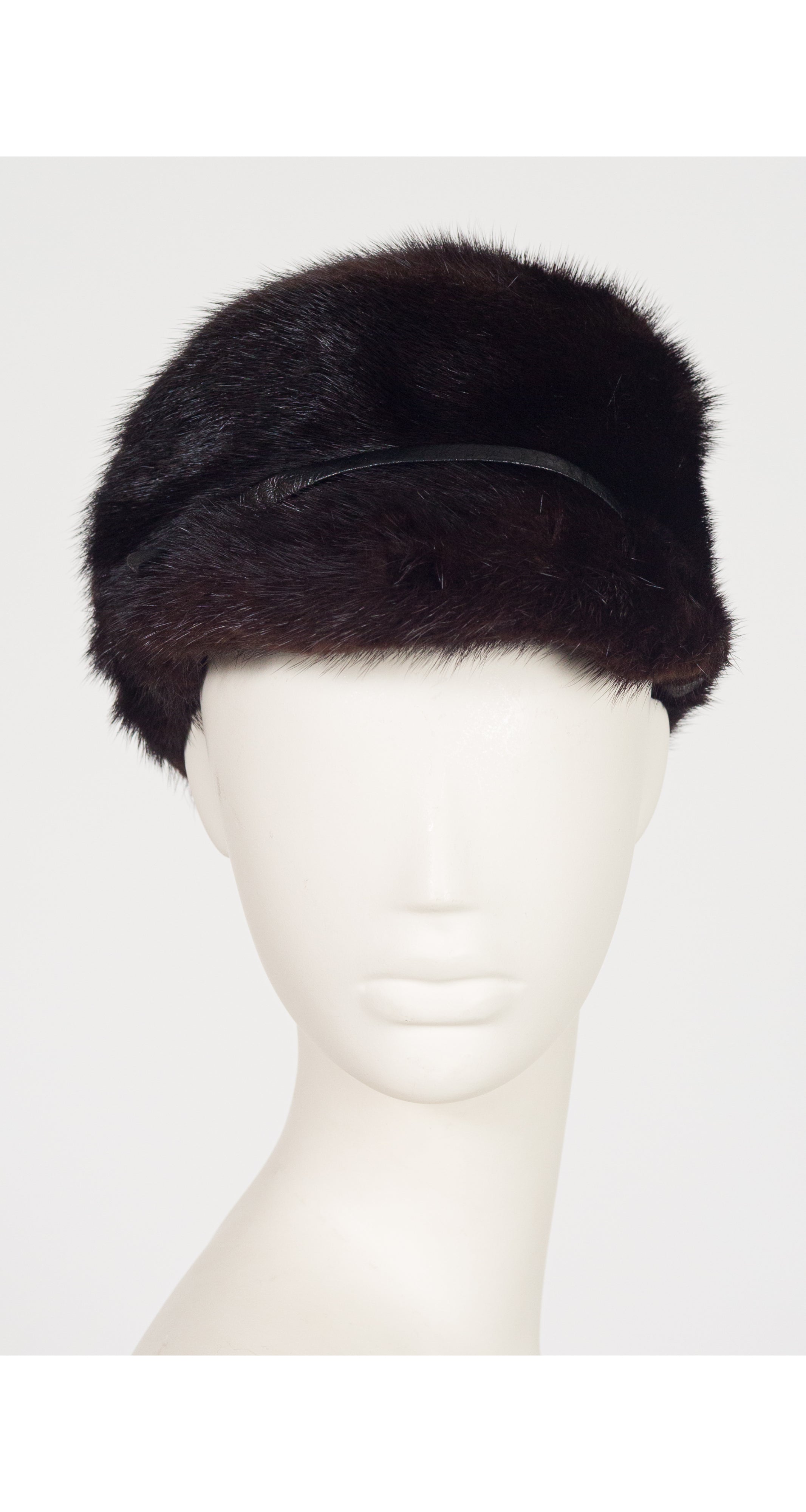 1960s Brown Mink Fur Newsboy Cap