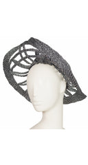 1980s Silver & Black Rope Cut-Out Architectural Hat