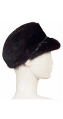 1960s Brown Mink Fur Newsboy Cap
