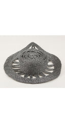 1980s Silver & Black Rope Cut-Out Architectural Hat