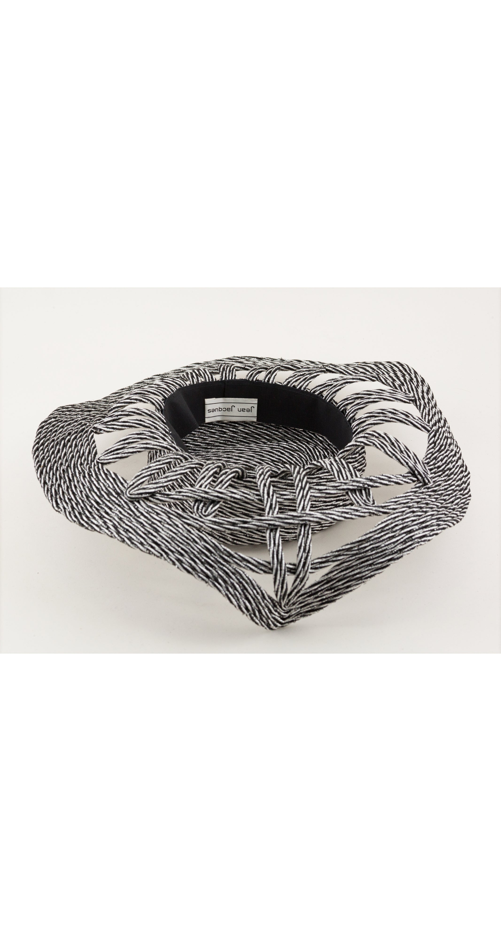1980s Silver & Black Rope Cut-Out Architectural Hat
