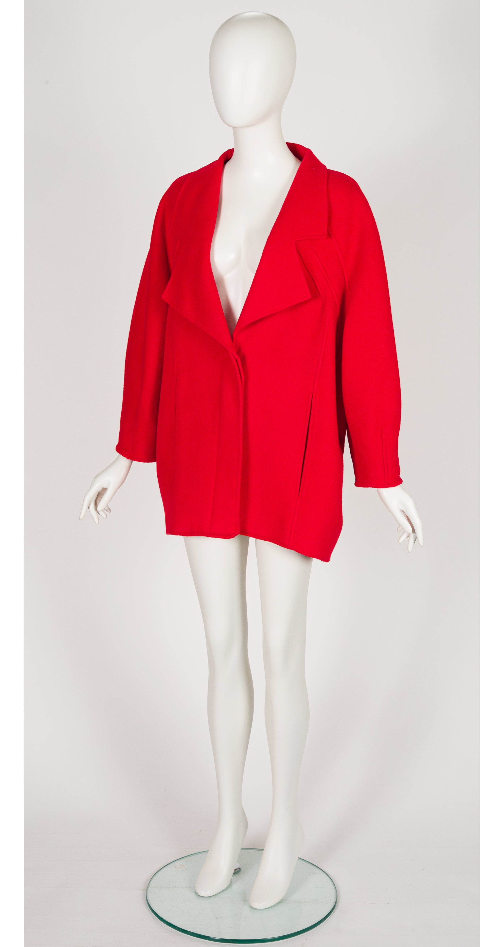 1988-89 F/W Red Double-Faced Wool Oversized Coat