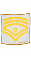 1960s Mod Yellow Chevron Silk Twill Small Scarf