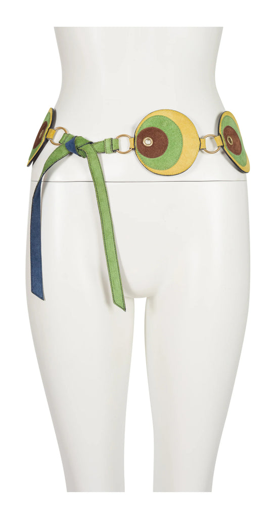 Miu Miu 2005 S/S Mod Suede Circle Tie Belt – Featherstone  display picture 2