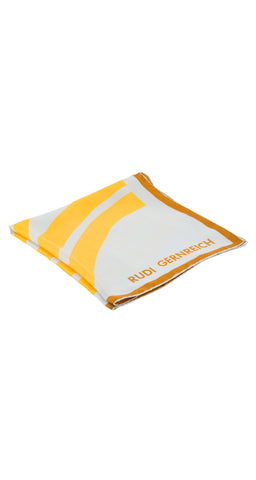 1960s Mod Yellow Chevron Silk Twill Small Scarf