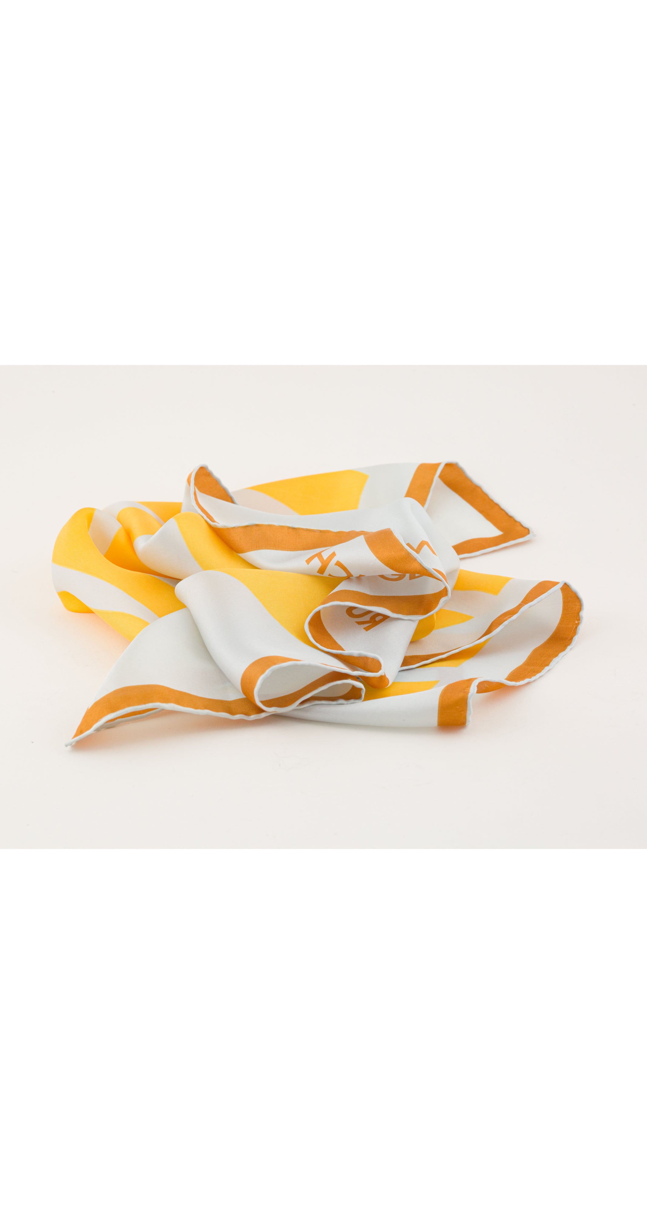 1960s Mod Yellow Chevron Silk Twill Small Scarf
