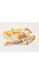 1960s Mod Yellow Chevron Silk Twill Small Scarf