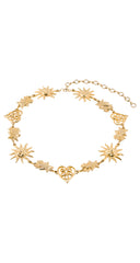 1990s Celestial Heart Gold-Tone Metal Chain Belt