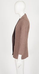 2000-01 F/W Brown Lambskin & Tweed Asymmetrical Jacket