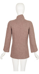 2000-01 F/W Brown Lambskin & Tweed Asymmetrical Jacket