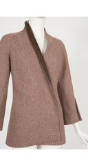 2000-01 F/W Brown Lambskin & Tweed Asymmetrical Jacket