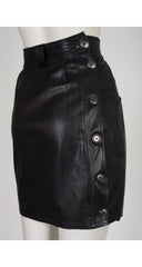 1987 S/S Black Leather High-Waisted Mini Skirt
