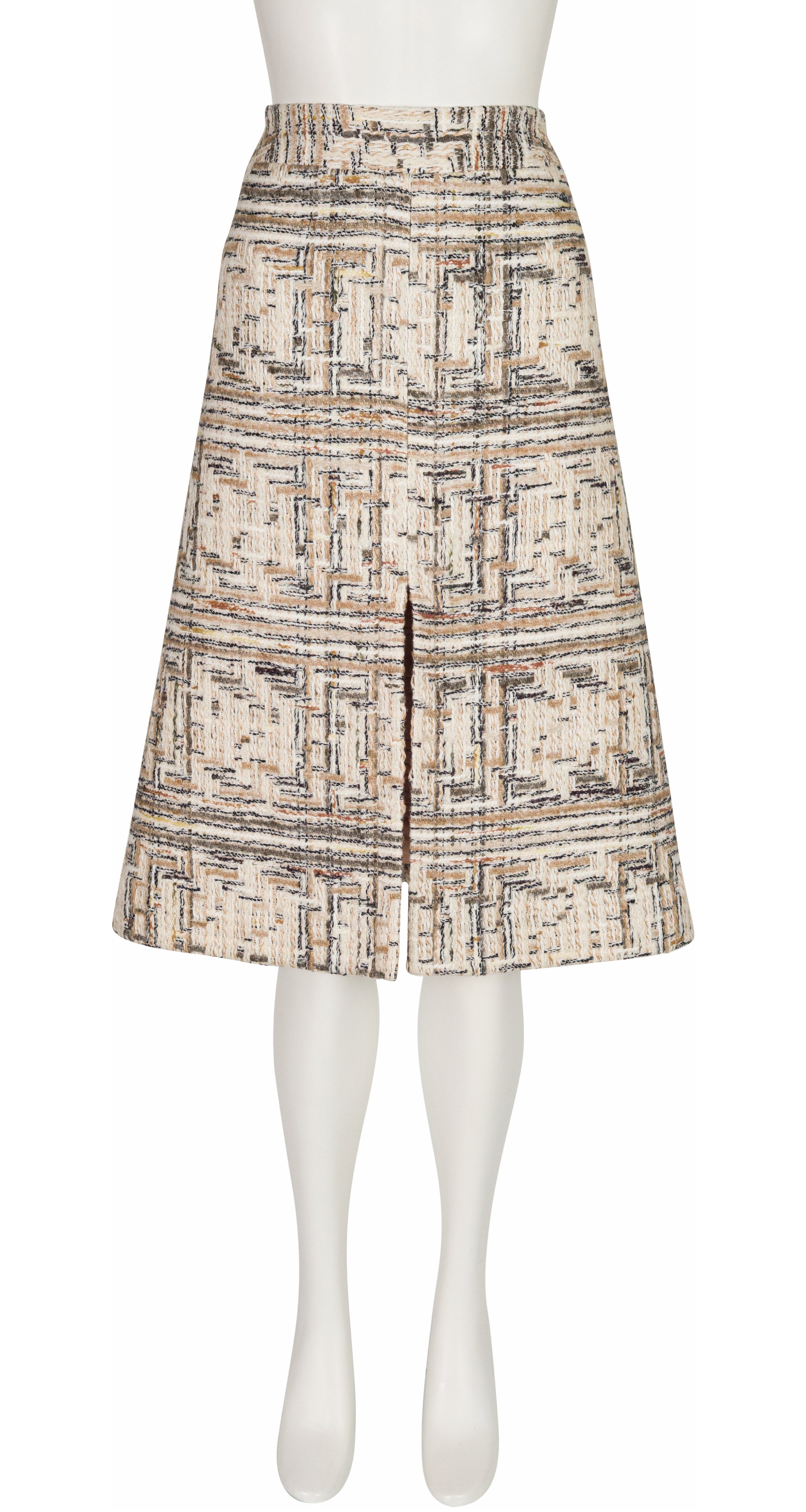 1970s Tweed Wool A-Line Slit Skirt