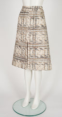 1970s Tweed Wool A-Line Slit Skirt