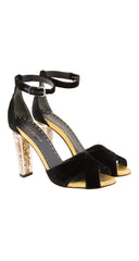 2003-04 F/W Black Velvet Rhinestone-Filled Lucite Heels