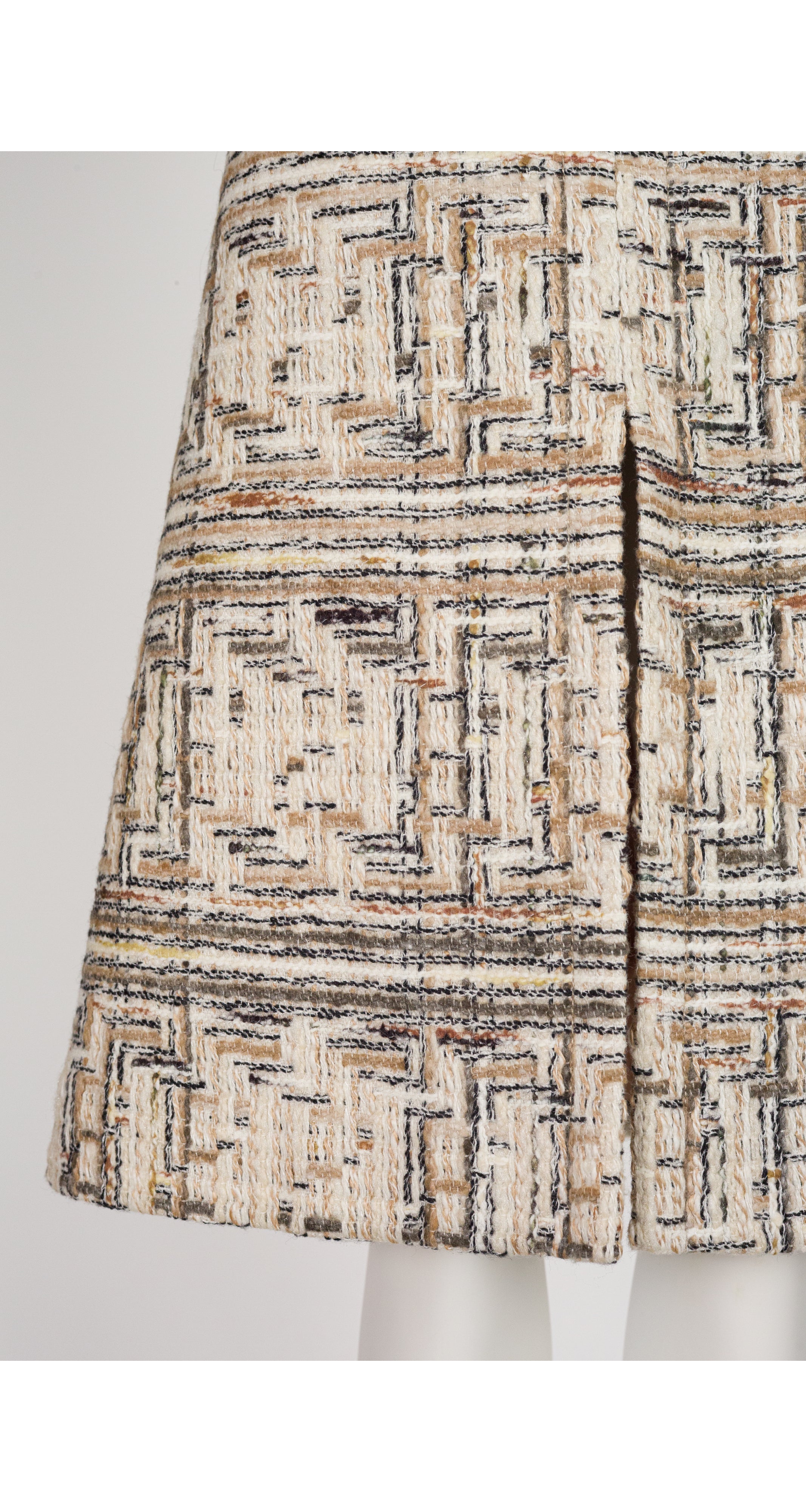 1970s Tweed Wool A-Line Slit Skirt