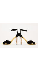 2003-04 F/W Black Velvet Rhinestone-Filled Lucite Heels