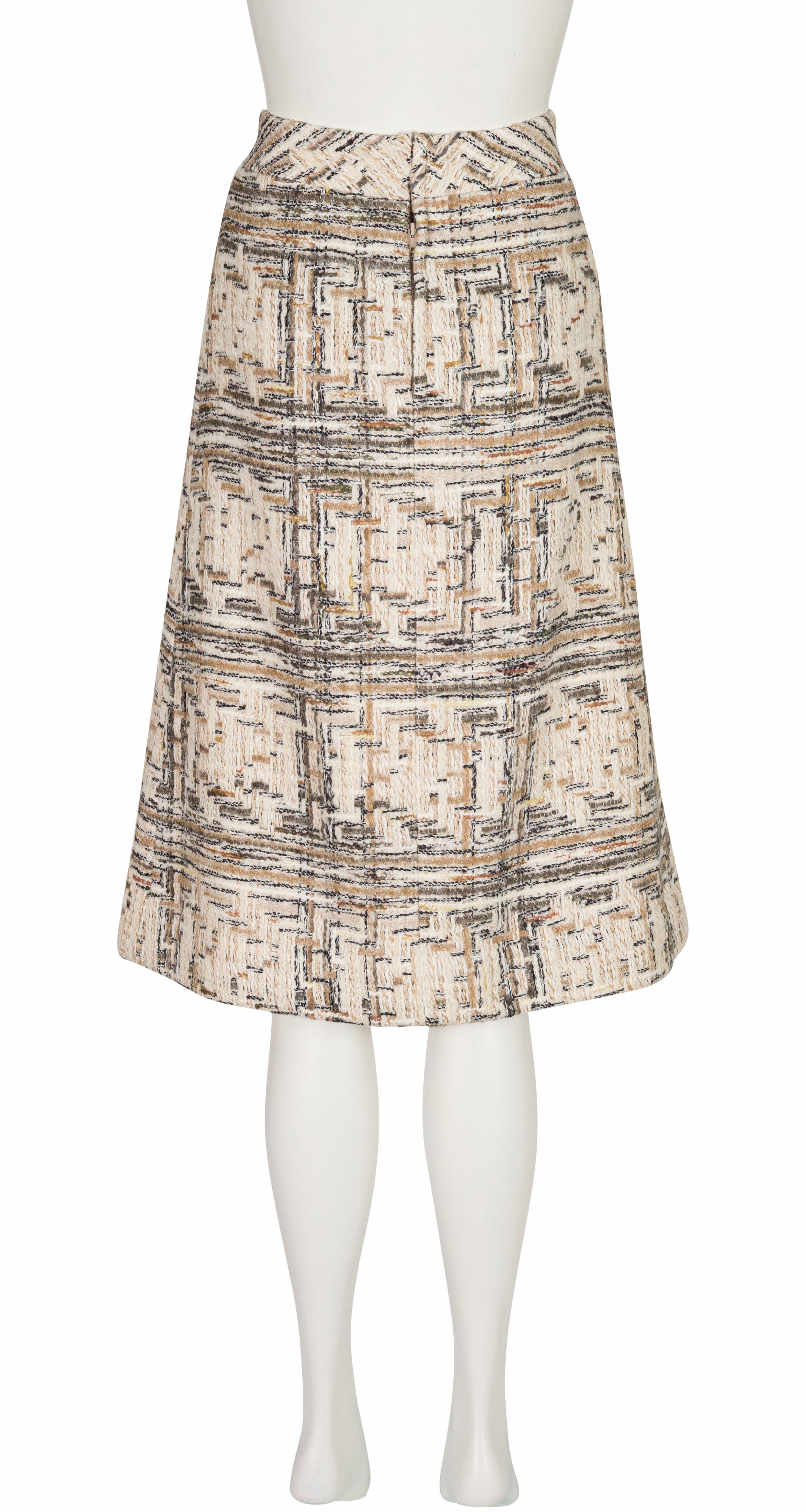 1970s Tweed Wool A-Line Slit Skirt