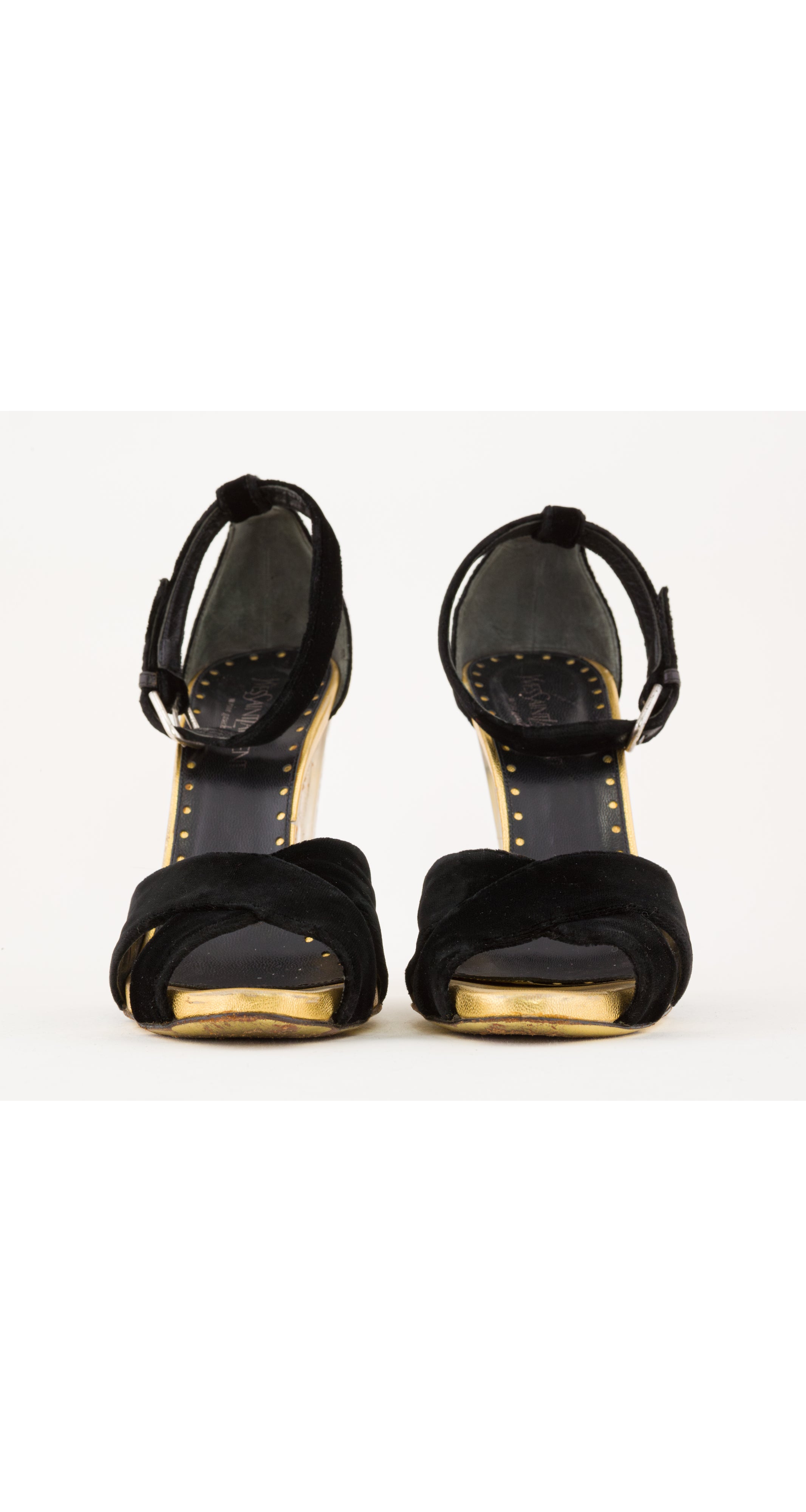 2003-04 F/W Black Velvet Rhinestone-Filled Lucite Heels