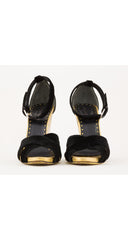 2003-04 F/W Black Velvet Rhinestone-Filled Lucite Heels