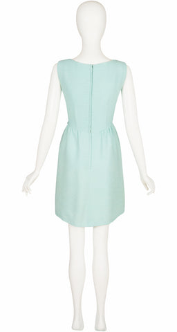 1960s Robin's Egg Blue Rope Belt Mini Dress