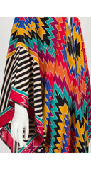 1980s Mixed Print Tassel Kimono Sleeve Jacket