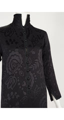 1979-80 F/W Black Floral Jacquard Faille Tunic Dress