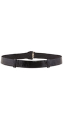 1980s Art Deco Style Black Leather Adjustable Belt