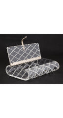 1950s Clear Diamond Cut Lucite Box Clutch