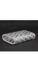 1950s Clear Diamond Cut Lucite Box Clutch