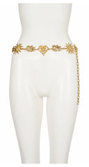 1990s Celestial Heart Gold-Tone Metal Chain Belt
