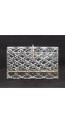 1950s Clear Diamond Cut Lucite Box Clutch
