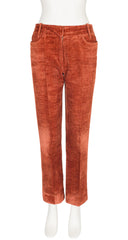 1960s Rust Chenille Straight-Leg Trousers