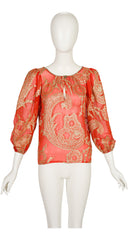 1976-77 F/W Russian Collection Paisley Lurex Orange Silk Blouse