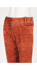 1960s Rust Chenille Straight-Leg Trousers