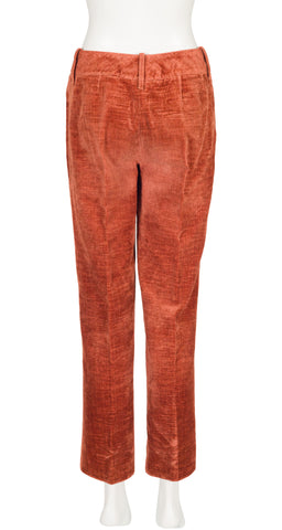 1960s Rust Chenille Straight-Leg Trousers