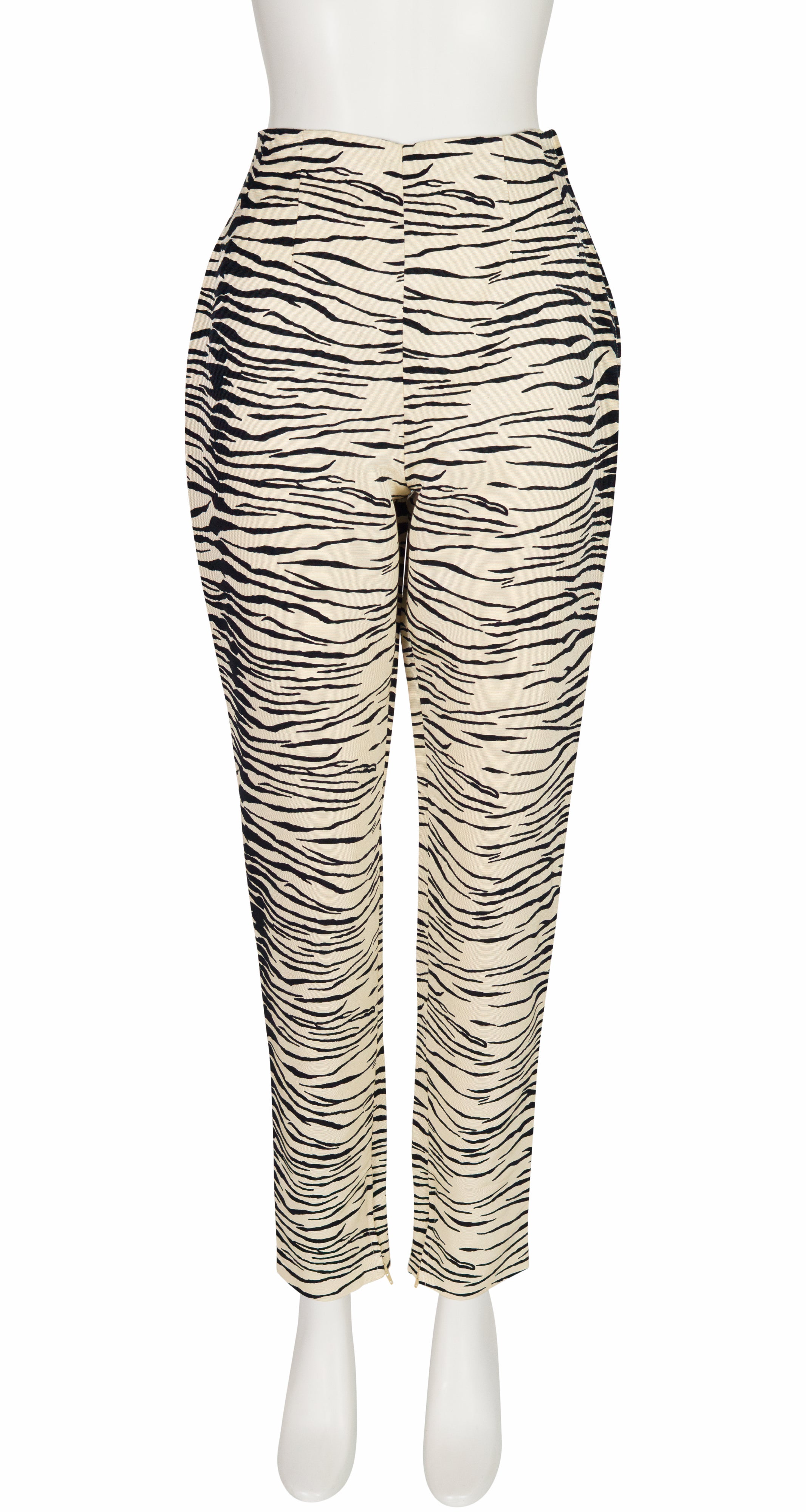 1993 F/W Zebra Print Faille High-Waisted Trousers