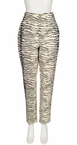 1993 F/W Zebra Print Faille High-Waisted Trousers