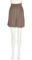 1990 S/S Taupe Rayon Knit High-Waisted Shorts