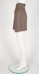 1990 S/S Taupe Rayon Knit High-Waisted Shorts