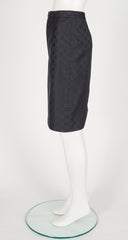 1998 S/S 'GG' Monogram Print Black Pencil Skirt