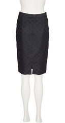 1998 S/S 'GG' Monogram Print Black Pencil Skirt